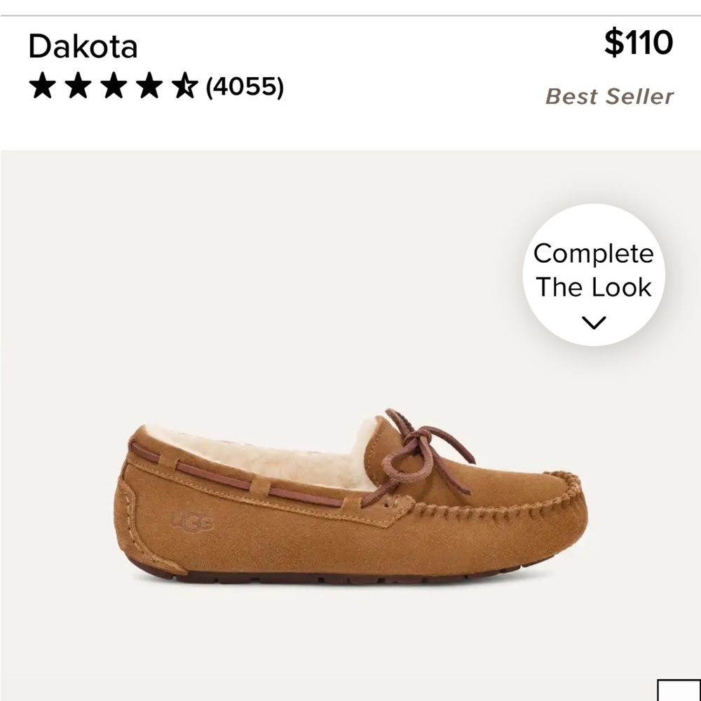 UGG Dakota slipper shoe 5 women’s size 3 kids chestnut great condition!